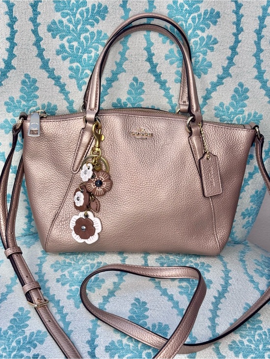 Coach Handbags - Coach Mini Kelsey Metallic leather EUC